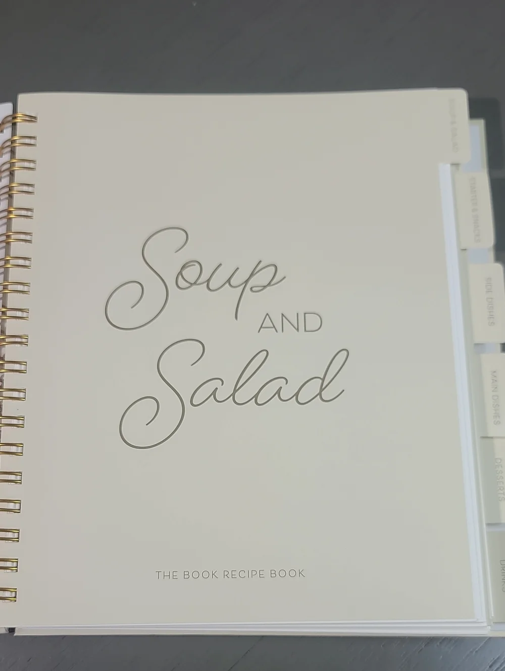 Recipe Book Journal with Gold Spiral -